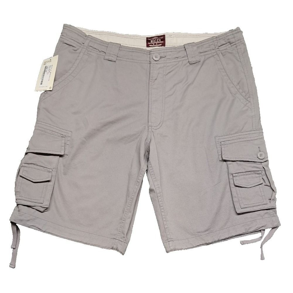 Match & Matchstick Cargo Shorts Mens Sz 40 Khaki Dress Chino Work Pockets Flat